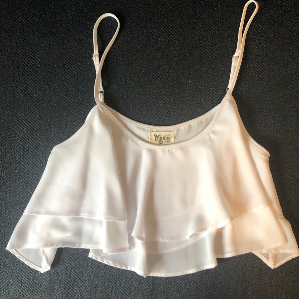 Tiered white crop top
